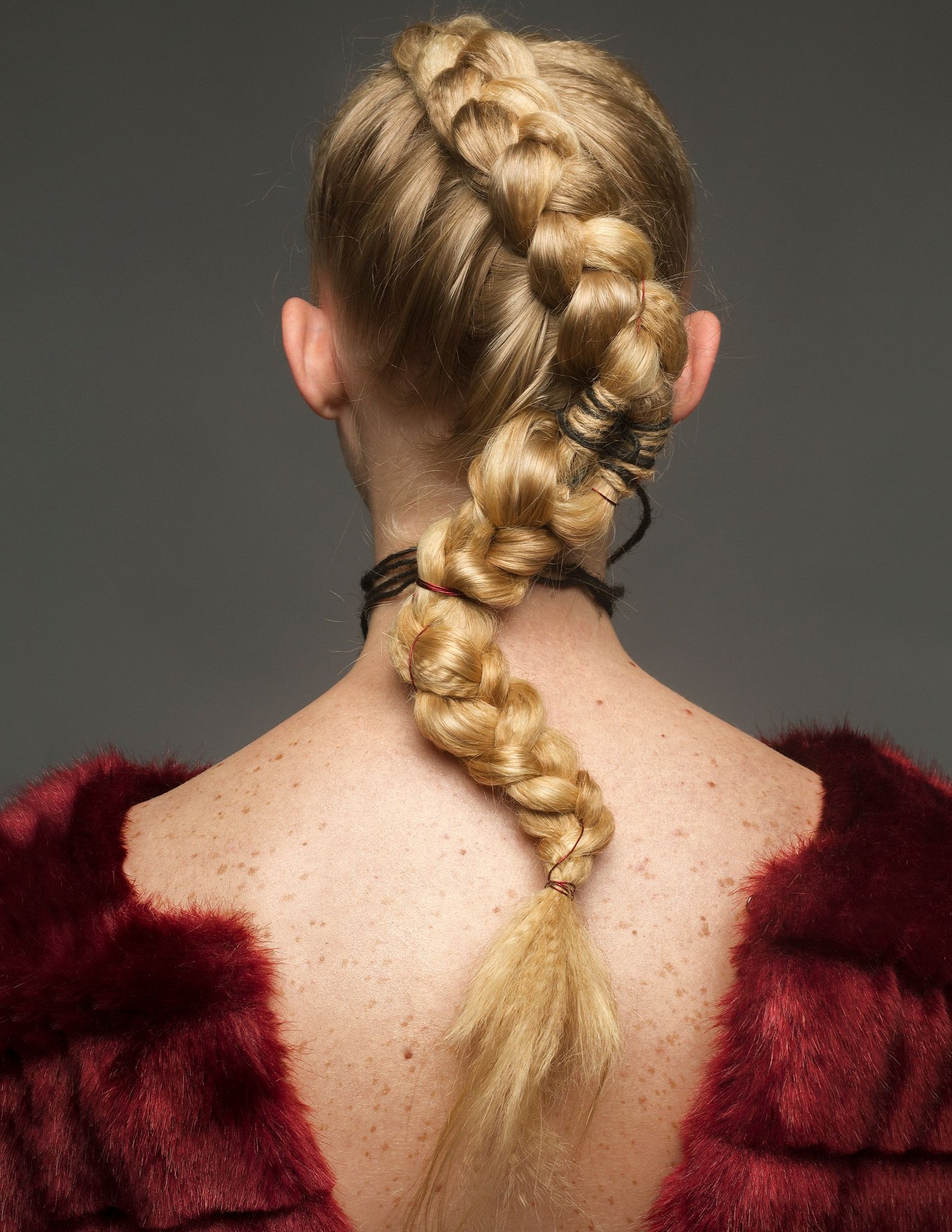 Finished French braid down the back of the head