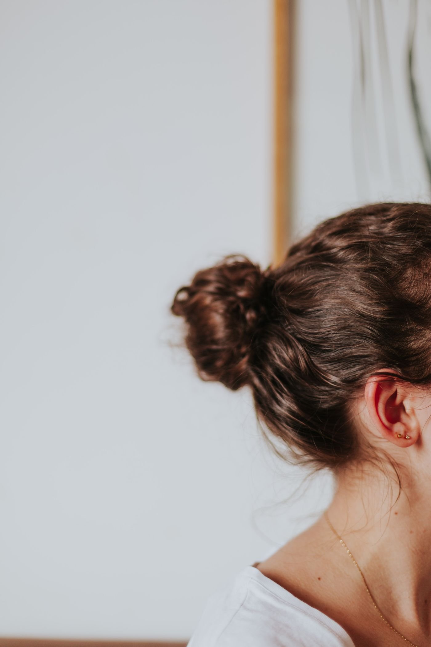 Close up of a woman hair bun