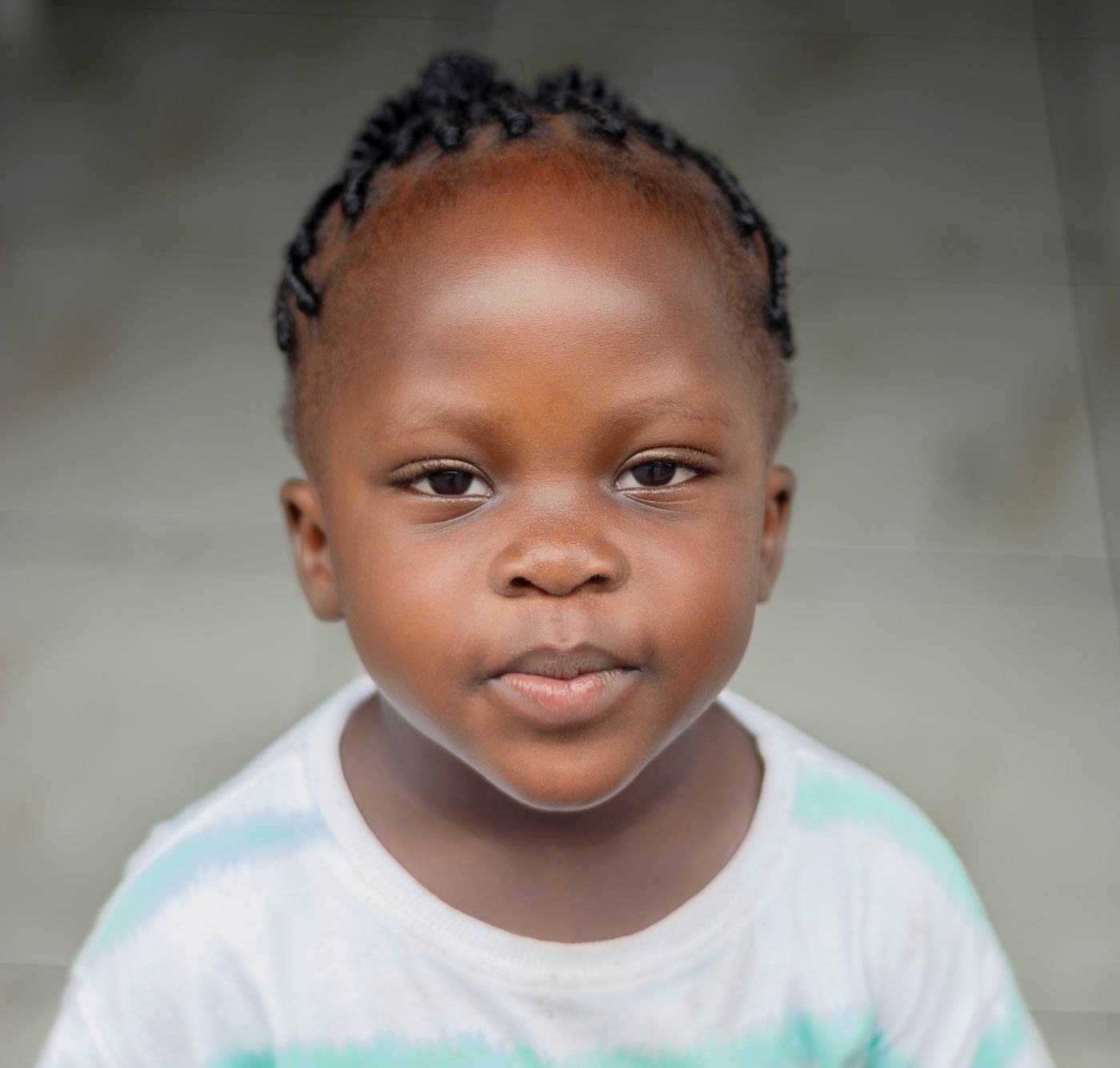 Young girl with braided hair portrait
