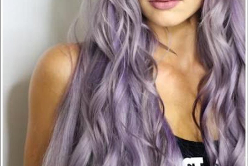 Close-up of silver purple hair showing the icy silver and violet tones side by side